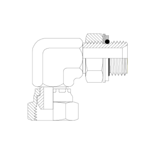 HYDRAULIC ADAPTOR BSPP MALE - FEMALE SWIVEL 90DEG ELBOW