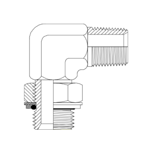 HYDRAULIC ADAPTOR BSPP MALE - BSPT MALE 90DEG ELBOW
