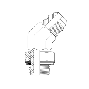 HYDRAULIC ADAPTOR BSPP MALE - JIC MALE 45DEG ELBOW