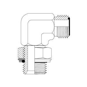 HYDRAULIC ADAPTOR BSPP MALE - ORFS MALE 90DEG ELBOW