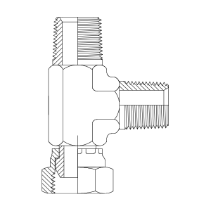 HYDRAULIC ADAPTOR BSPT M - BSP F - BSPT M TEE