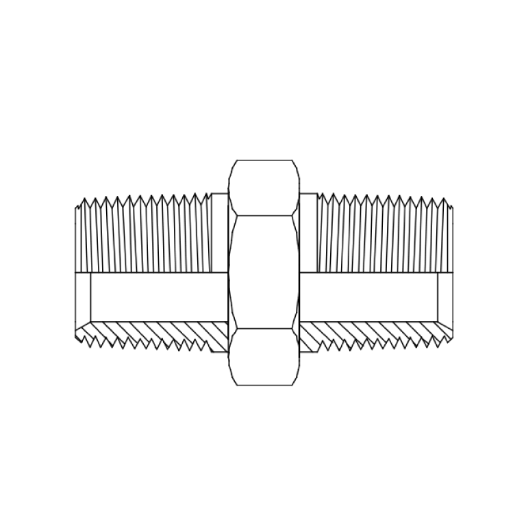 HYDRAULIC ADAPTOR BSPT MALE - BSPT MALE HEX NIPPLE