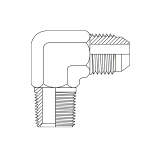 HYDRAULIC ADAPTOR BSPT MALE - JIC MALE 90DEG ELBOW
