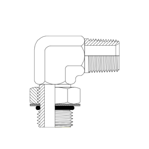 HYDRAULIC ADAPTOR BSPT MALE - UNO MALE 90DEG ELBOW