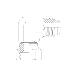 HYDRAULIC ADAPTOR JIC MALE - FEMALE SWIVEL 90DEG ELBOW
