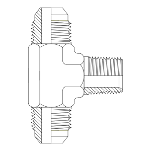 HYDRAULIC ADAPTOR JIC M - JIC M - NPT M TEE