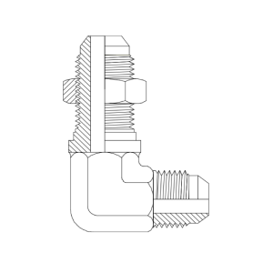 HYDRAULIC ADAPTOR JIC MALE - MALE BULKHEAD 90DEG