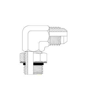 HYDRAULIC ADAPTOR JIC MALE - UNO MALE 90DEG ELBOW