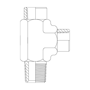 HYDRAULIC ADAPTOR NPT M - FIXED F - FIXED F TEE