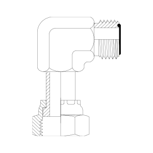 HYDRAULIC ADAPTOR ORFS MALE - FEMALE SWIVEL 90DEG