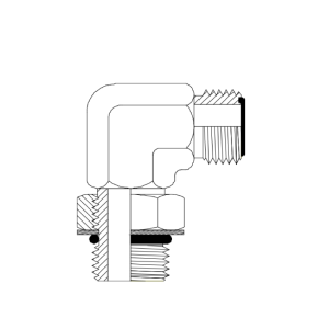 HYDRAULIC ADAPTOR ORFS MALE - UNO MALE 90DEG ELBOW
