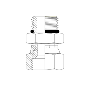 HYDRAULIC ADAPTOR UNO MALE - JIC FEMALE SWIVEL